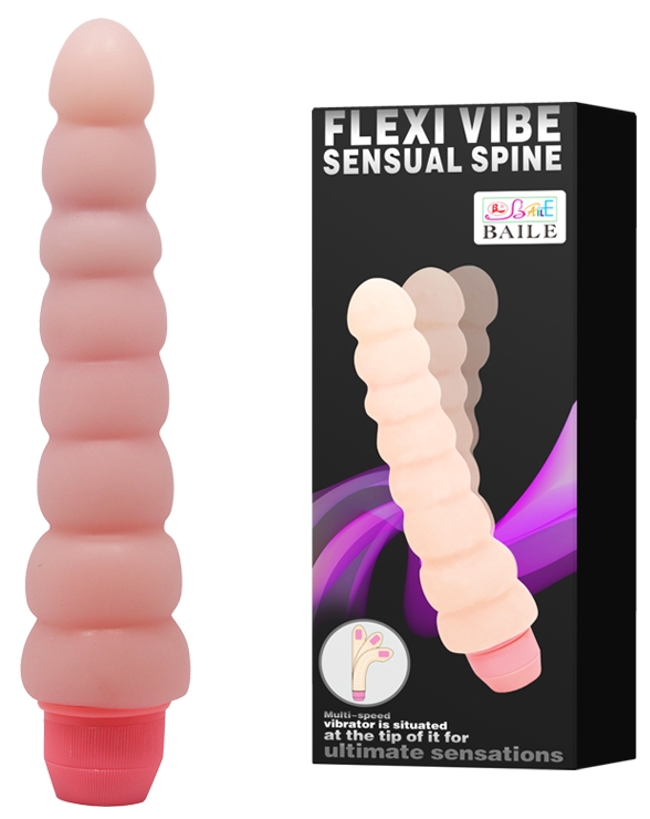 Рельефный вибратор с хребтом Flexi Vibe 19 см