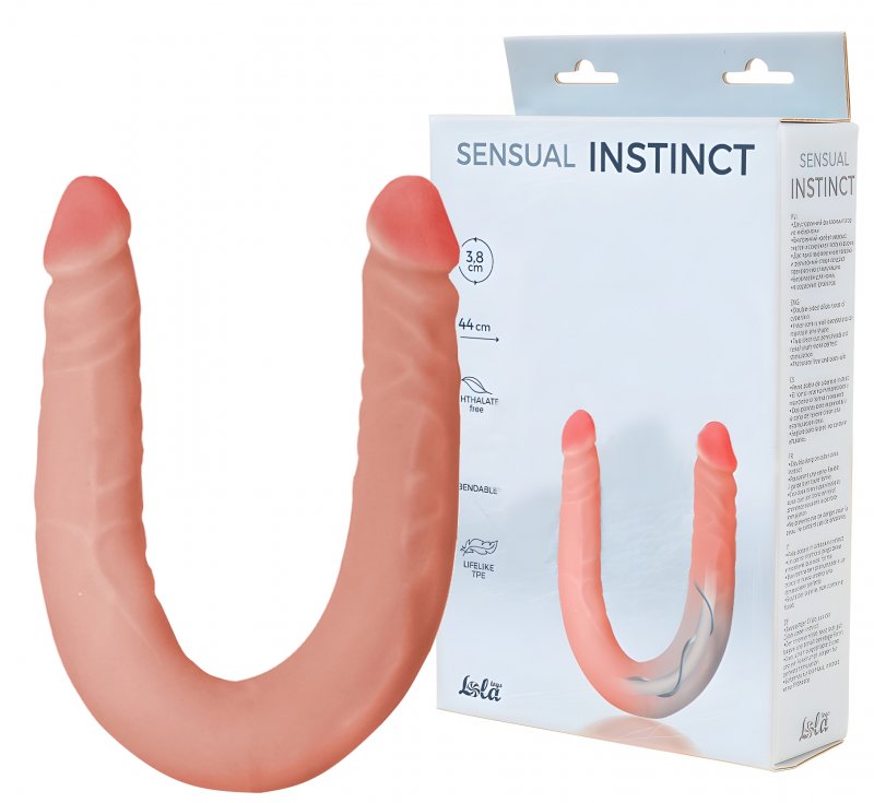Двусторонний фаллоимитатор с хребтом Sensual Instinct 44 см