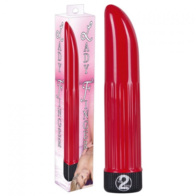Красный вибратор Lady Finger