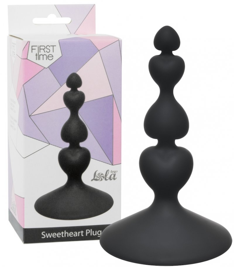 Анальная елочка на присоске First Time Sweetheart Plug Black