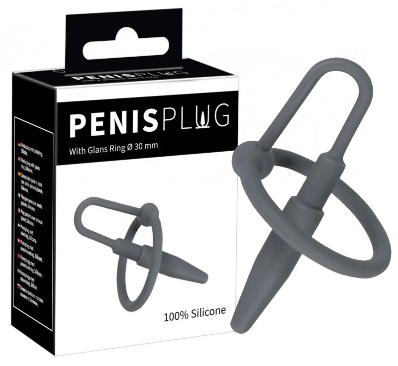 Силиконовый уретральный буж с кольцом под головку Penis Plug