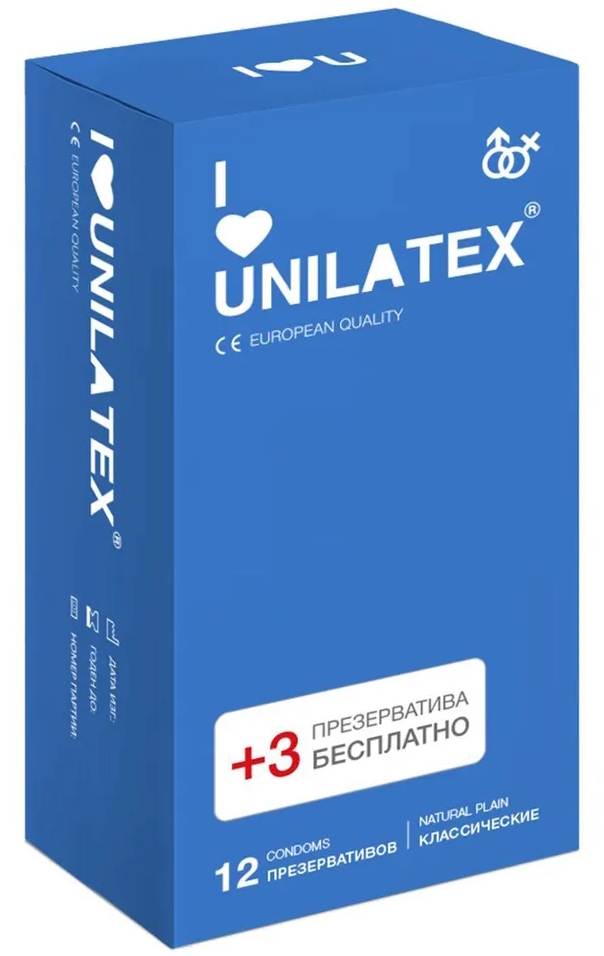 Классические презервативы Unilatex Natural Plain 15 шт