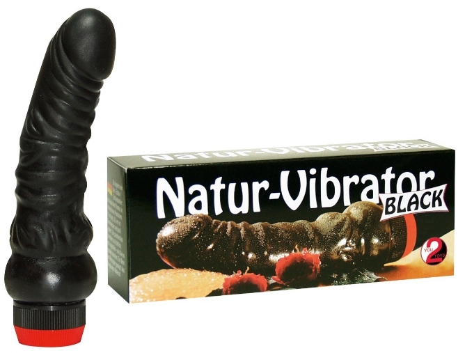 Реалистичный рельефный вибратор Naturvibrator черный