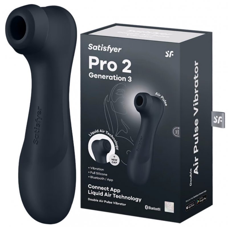 Вакуумно-волновой бесконтактный смарт-стимулятор Satisfyer Pro 2 Generation 3 Connect App Black