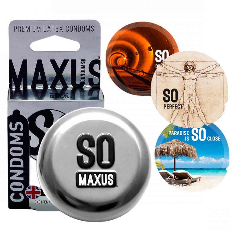 Презервативы в металлическом кейсе Maxus №3 Extremely Thin экстремально тонкие