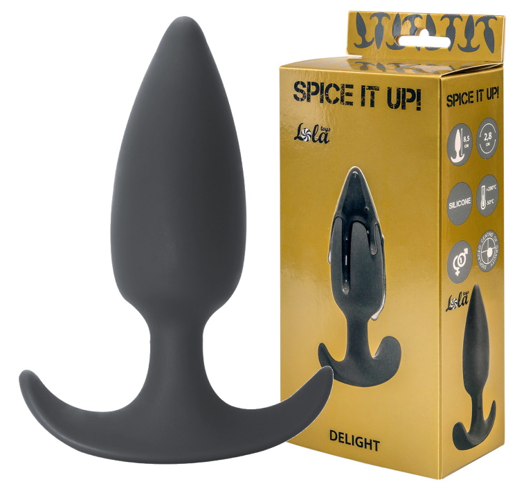 Анальная пробка со смещенным центром тяжести Spice it up Delight Dark Grey