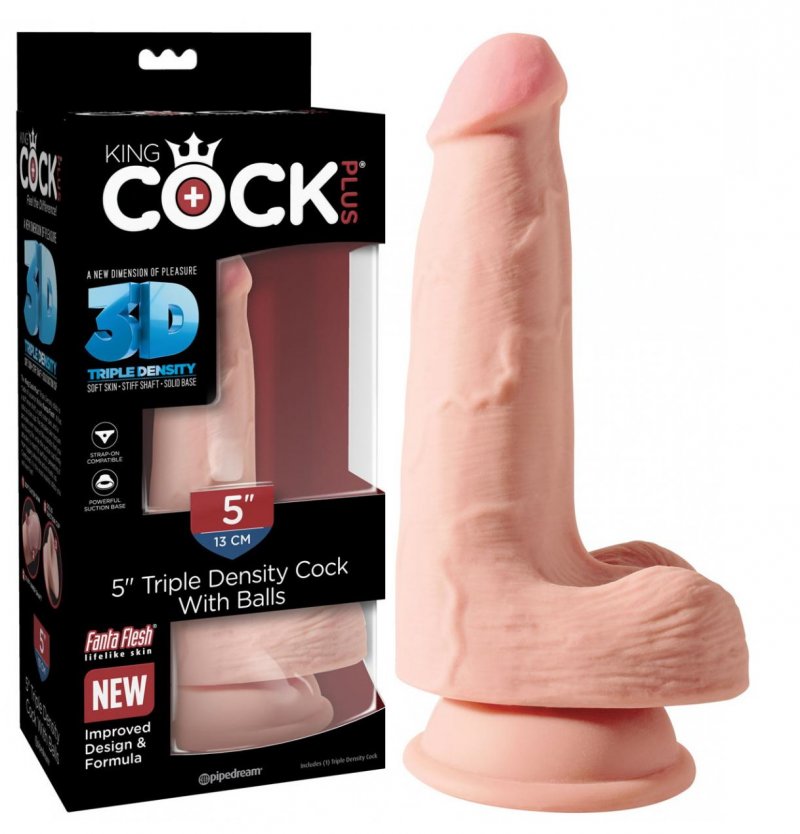 Фаллоимитатор на присоске King Cock Plus Triple Density 18 см