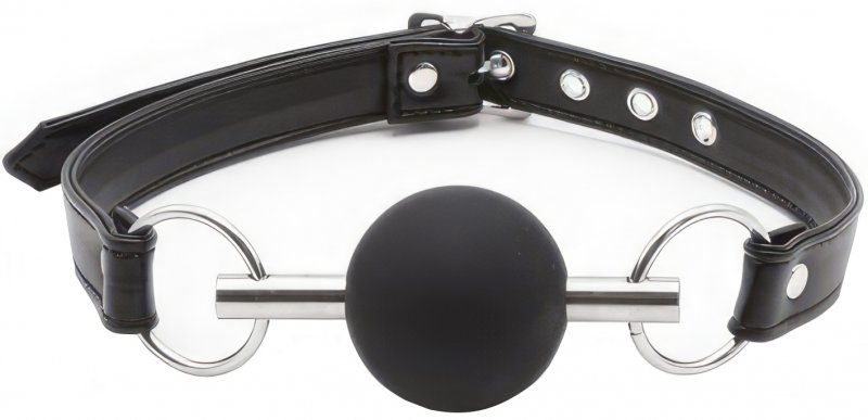 Черный кляп-шар из медицинского силикона