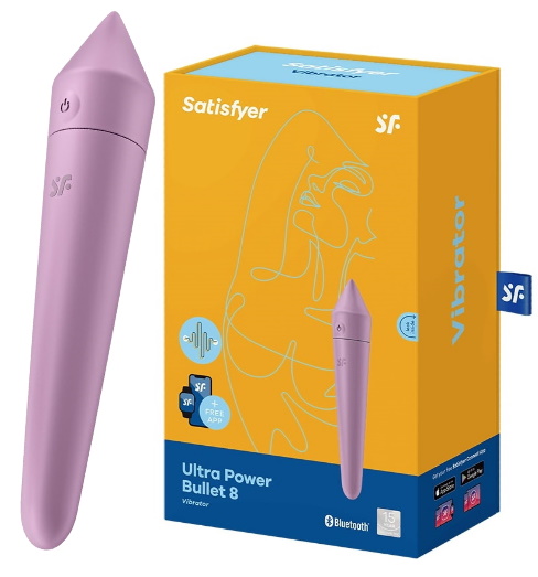 Универсальный смарт-стимулятор Satisfyer Ultra Power Bullet 8 лиловый ДЕФОРМИРОВАННАЯ УПАКОВКА