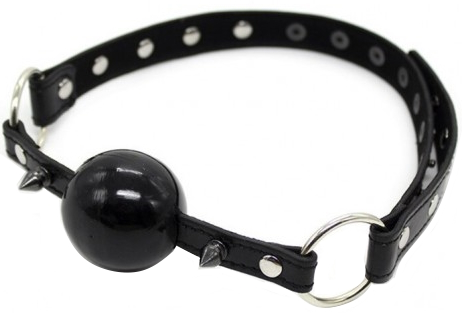 Силиконовый кляп-шар с заклепками и шипами