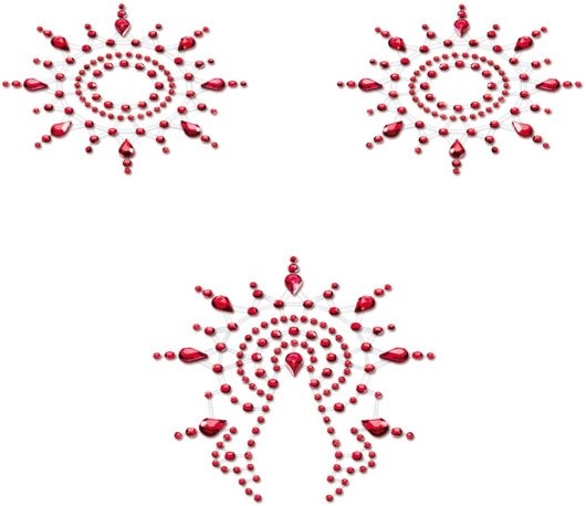 Пэстисы Breast and Pubic Jewelry красные Crystal Sticker