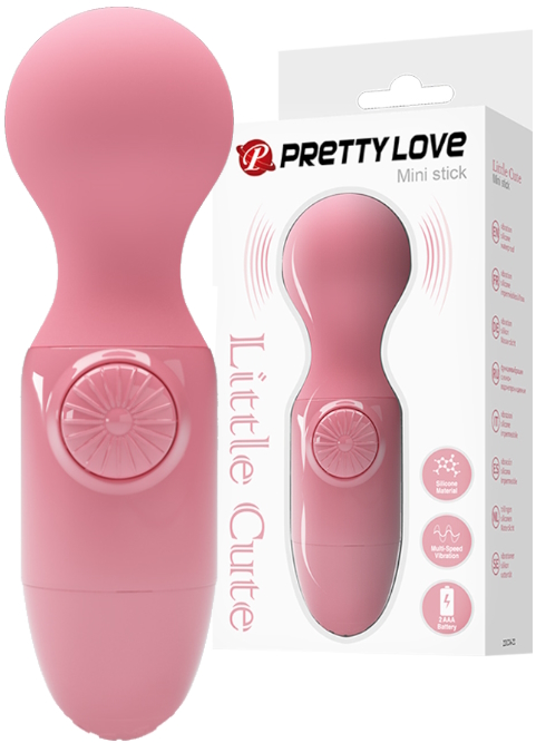 Компактный розовый вибромассажер Pretty Love Mini Stick