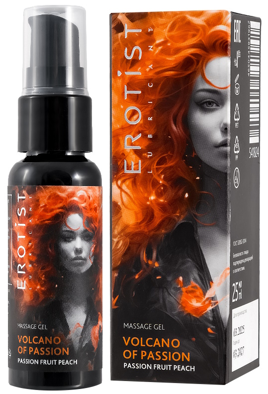Гель Erotist жидкий вибратор Volcano Of Passion со вкусом персик-маракуйя 25 гр