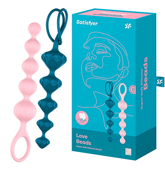 Набор анальных цепочек Satisfyer Love Beads розовый и синий