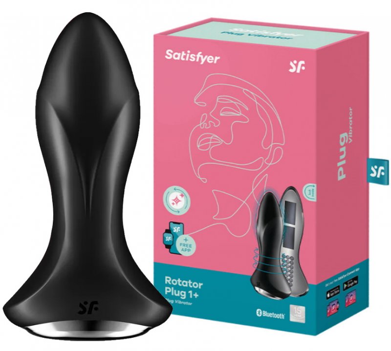 Анальный смарт-стимулятор с вибрацией и ротацией Satisfyer Rotator Plug 1+ черный