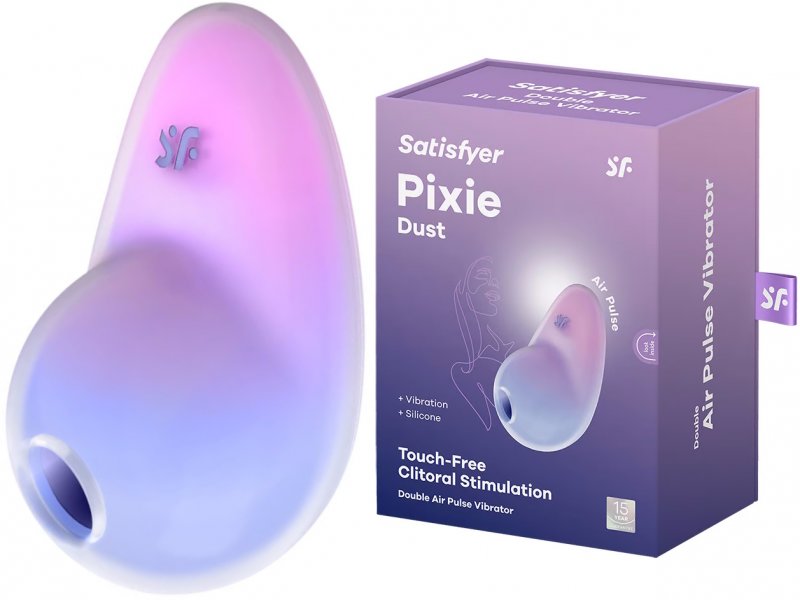 Вакуумно-волновой стимулятор с вибрацией Satisfyer Pixie Dust лилово-розовый