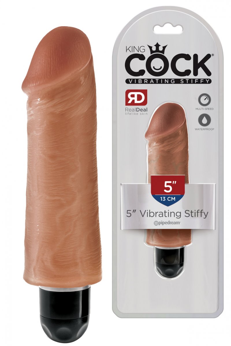 Реалистичный вибратор King Cock Vibrating Stiffy Tan 17 см