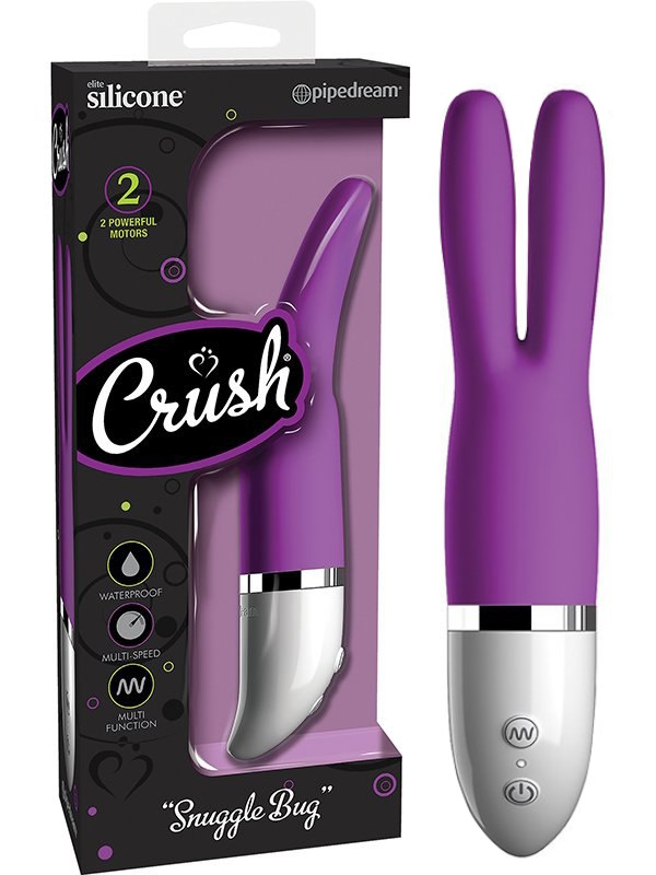 Двойной сплит-вибромассажер Snuggle Bug с ушками