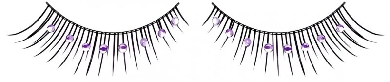 Накладные ресницы с фиолетовыми стразами Baci