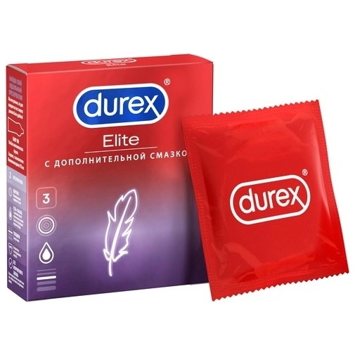 Презервативы Durex №3 Elite тонкие с дополнительной смазкой