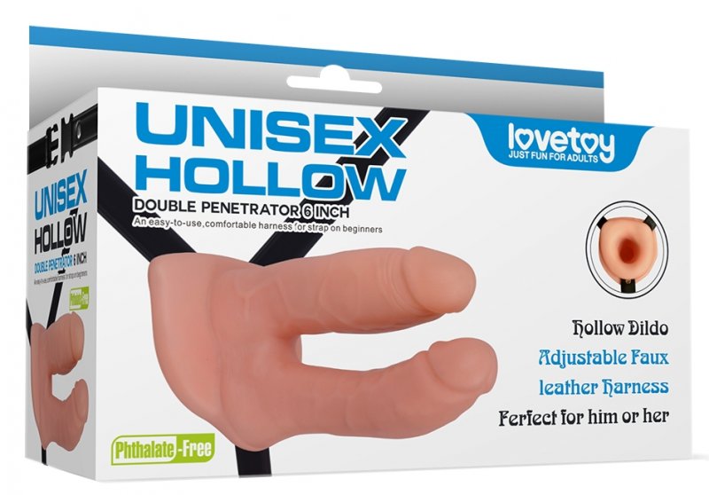 Фаллопротез для двойного проникновения Unisex Hollow Double Penetrator 13 см и 14 см