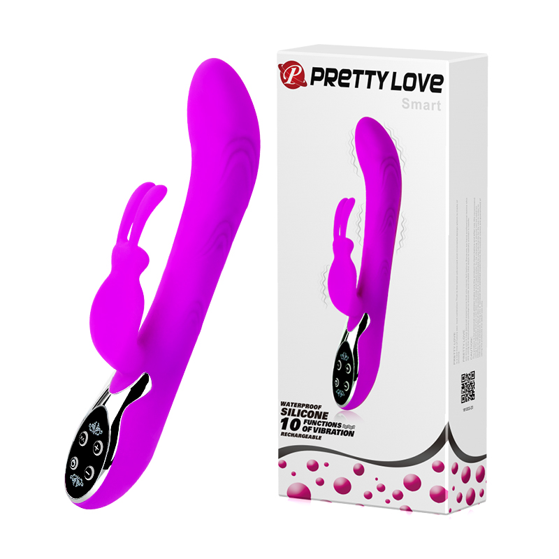 Перезаряжаемый вибратор для g-точки с кроликом Pretty Love Smart