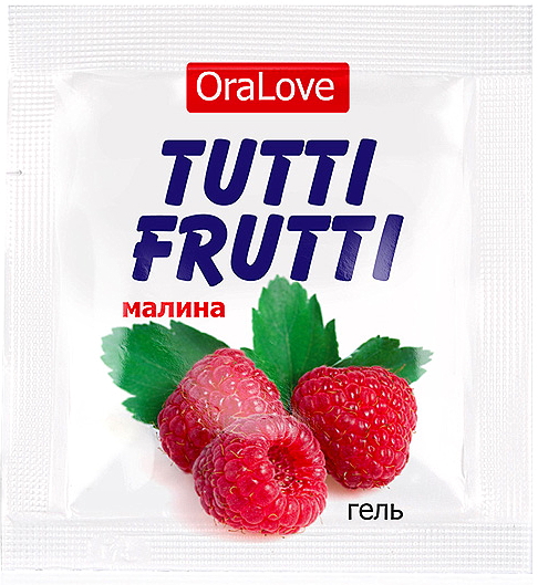 Съедобный лубрикант со вкусом малины Tutti-Frutti OraLove 4 гр, пробник