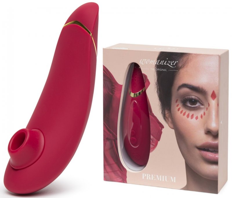 Бесконтактный вакуумно-волновой стимулятор клитора Womanizer Premium красный