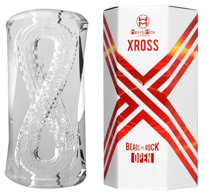 Прозрачный мастурбатор с двумя спиральными входами Xross Open Beads Rock