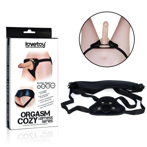 Ремень для страпона со сменными кольцами Orgasm Cozy Harness чёрный