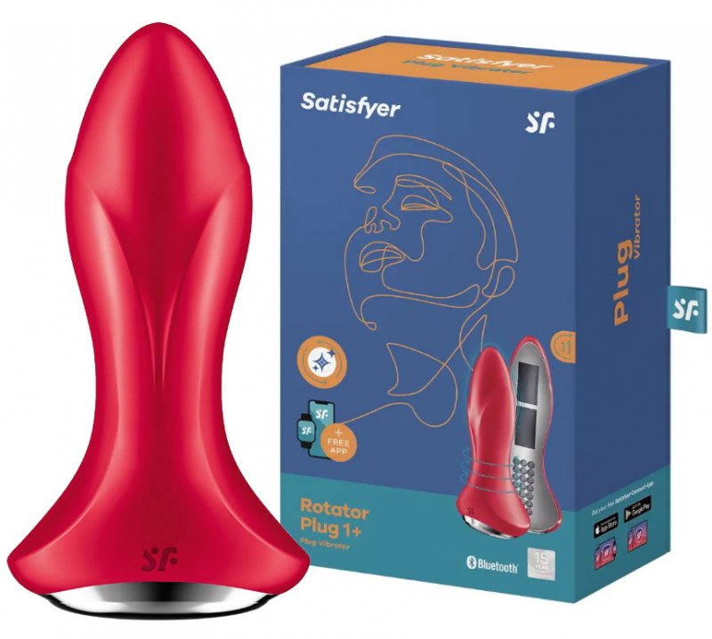 Анальный смарт-стимулятор с вибрацией и ротацией Satisfyer Rotator Plug 1+ красный