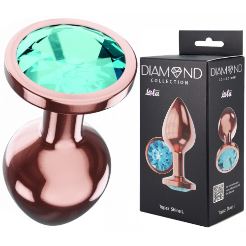 Анальная пробка Diamond Topaz Shine L розовое золото