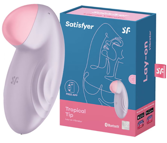 Перезаряжаемый смарт-стимулятор с вибрацией Satisfyer Tropical Tip Lilac