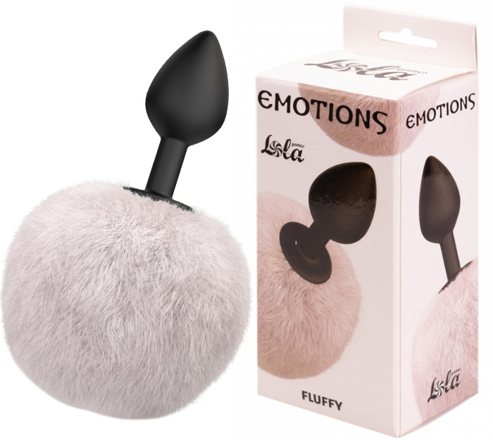 Анальная пробка с хвостиком Emotions Fluffy White