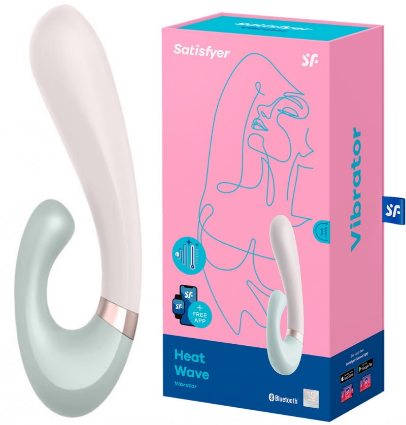 Смарт-вибратор со стимулятором клитора и функцией нагрева Satisfyer Heat Wave Mint