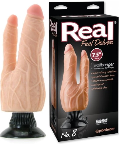 Фаллоимитатор двойной с вибрацией Real Feel Deluxe No.8 Flesh