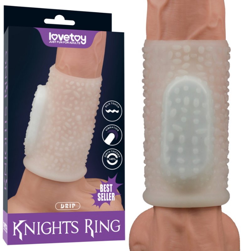 Рельефная вибронасадка на пенис Vibrating Drip Knights Ring