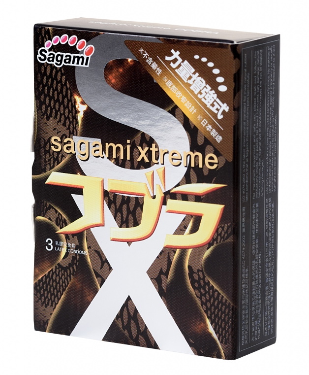 Презервативы с эффектом сужения Sagami Xtreme Cobra 3 шт