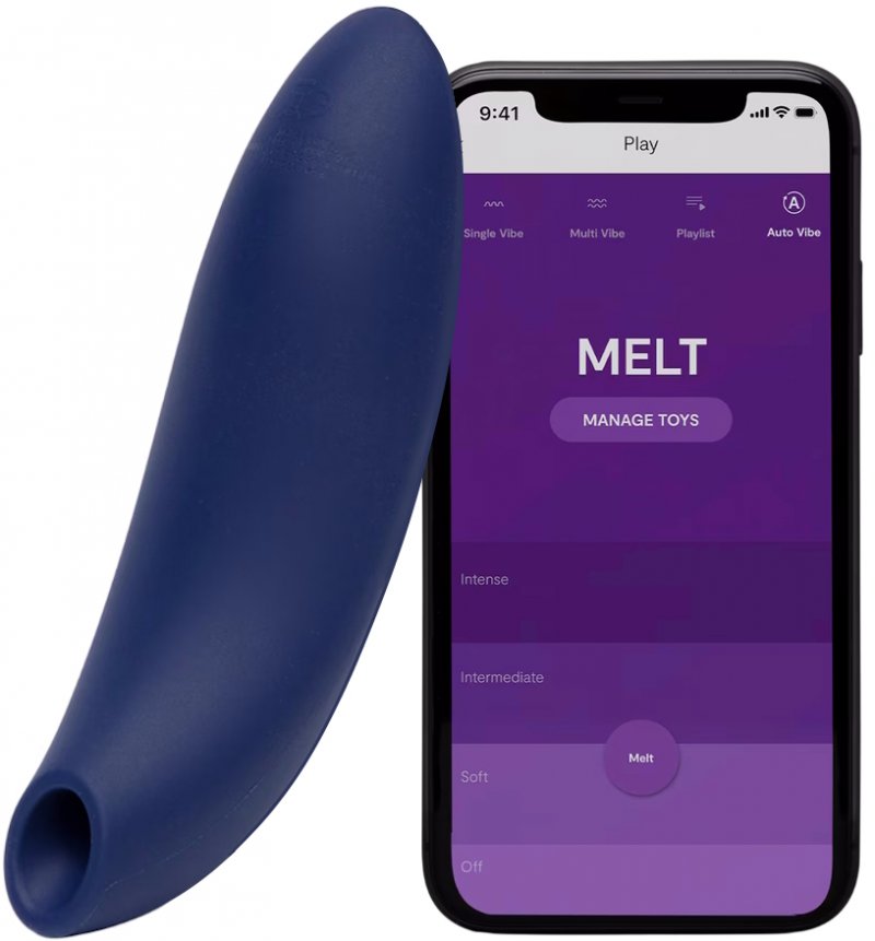 Вакуумно-волновой смарт-стимулятор клитора We-Vibe Melt синий