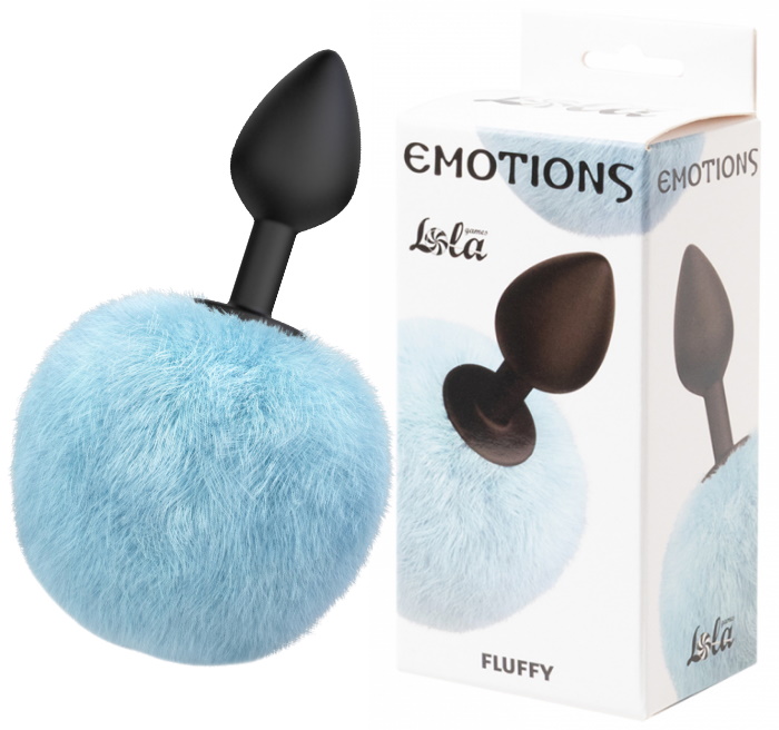 Анальная пробка с хвостиком Emotions Fluffy Blue