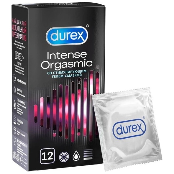 Презервативы Durex №12 Intense Orgasmic с ребристой и точечной структурой