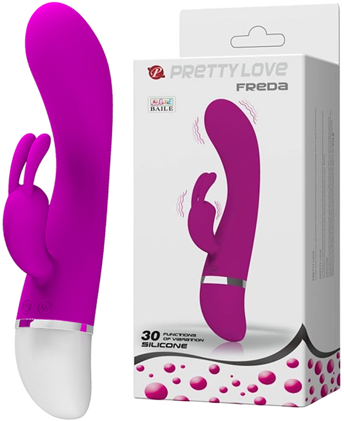 Вибратор с клиторальным стимулятором Pretty Love Freda