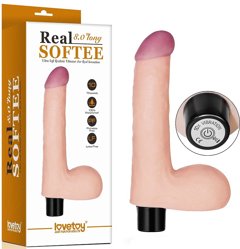 Фаллоимитатор с мошонкой Real Softee 20 см