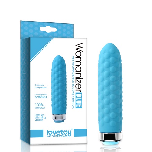 Перезаряжаемый голубой вибратор Lovetoy Womanizer