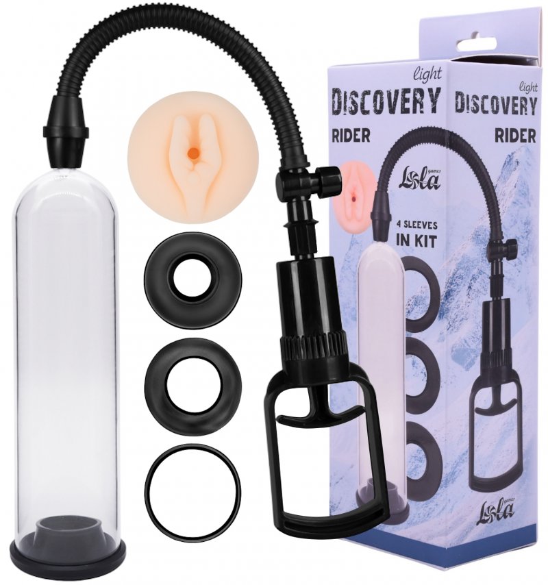 Вакуумная помпа со сменными насадками Discovery Light Rider прозрачная