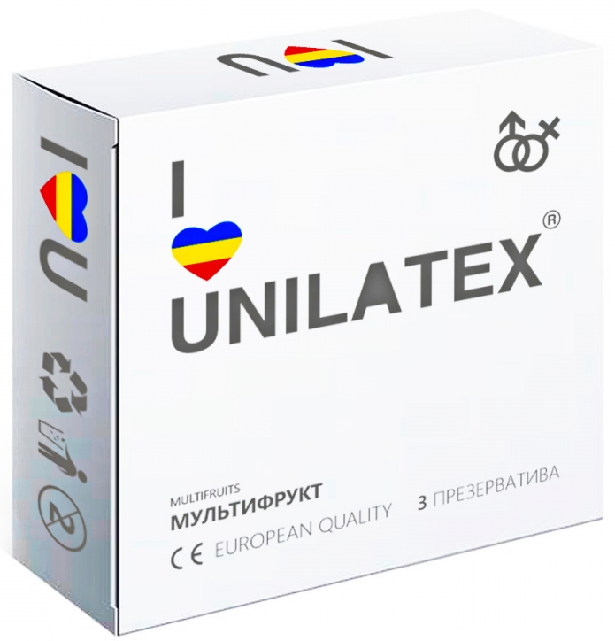 Цветные и ароматизированные презервативы Unilatex Multifruits 3 шт