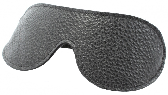 Черная маска на глаза из натуральной кожи