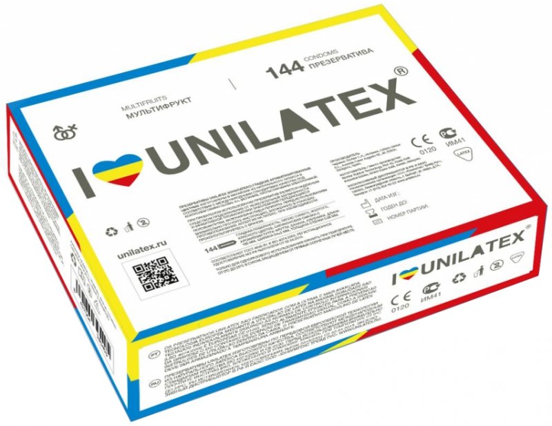 Цветные и ароматизированные презервативы Unilatex Multifruits 144 шт