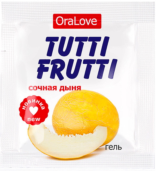 Съедобный лубрикант со вкусом сочной дыни Tutti-Frutti OraLove 4 гр, пробник