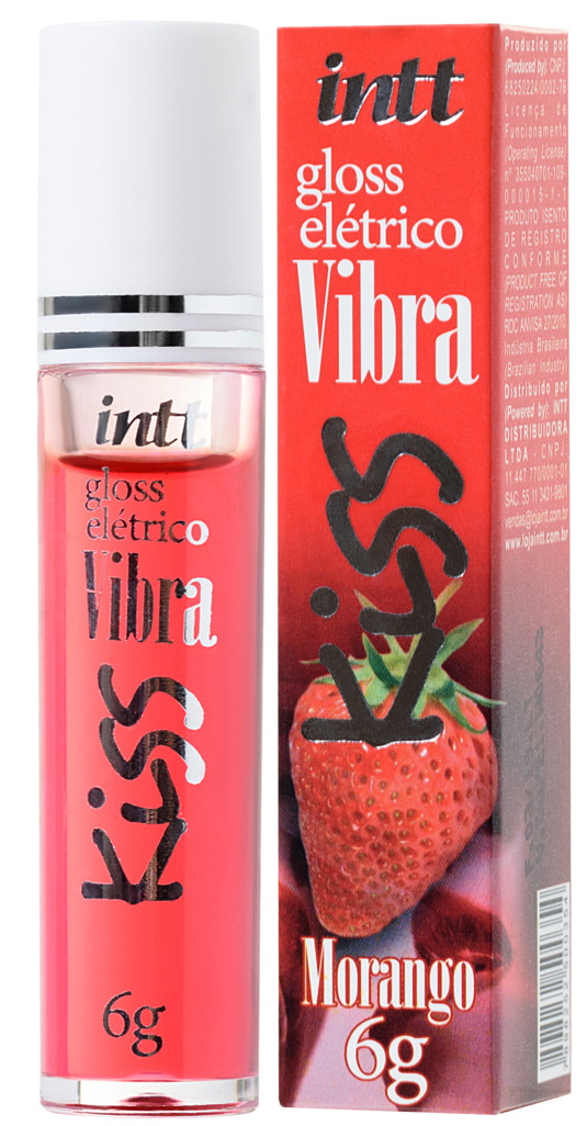 Блеск для губ Intt Gloss Vibe Strawberry с эффектом вибрации, клубника 6 гр